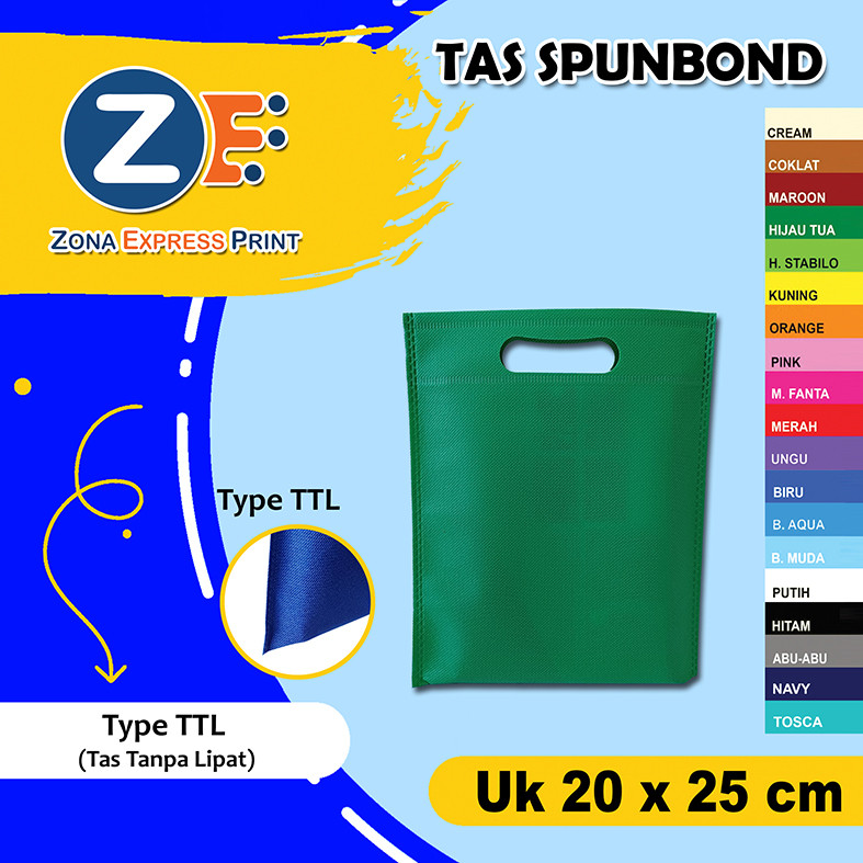 

Tas Kain spunbond isi 12 pcs ukuran 20x25