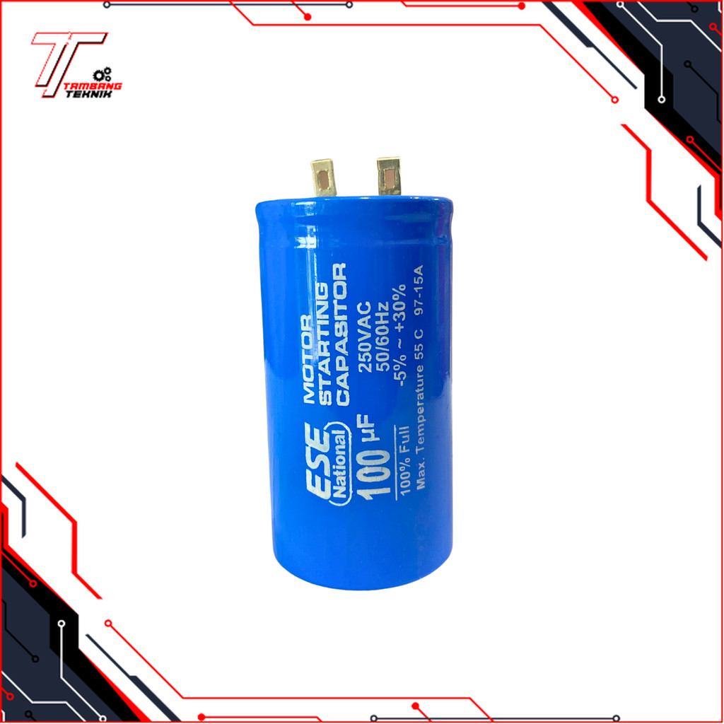 KAPASITOR DINAMO / KAPASITOR KAKI 2 CONDENSOR 100UF ESE NATIONAL