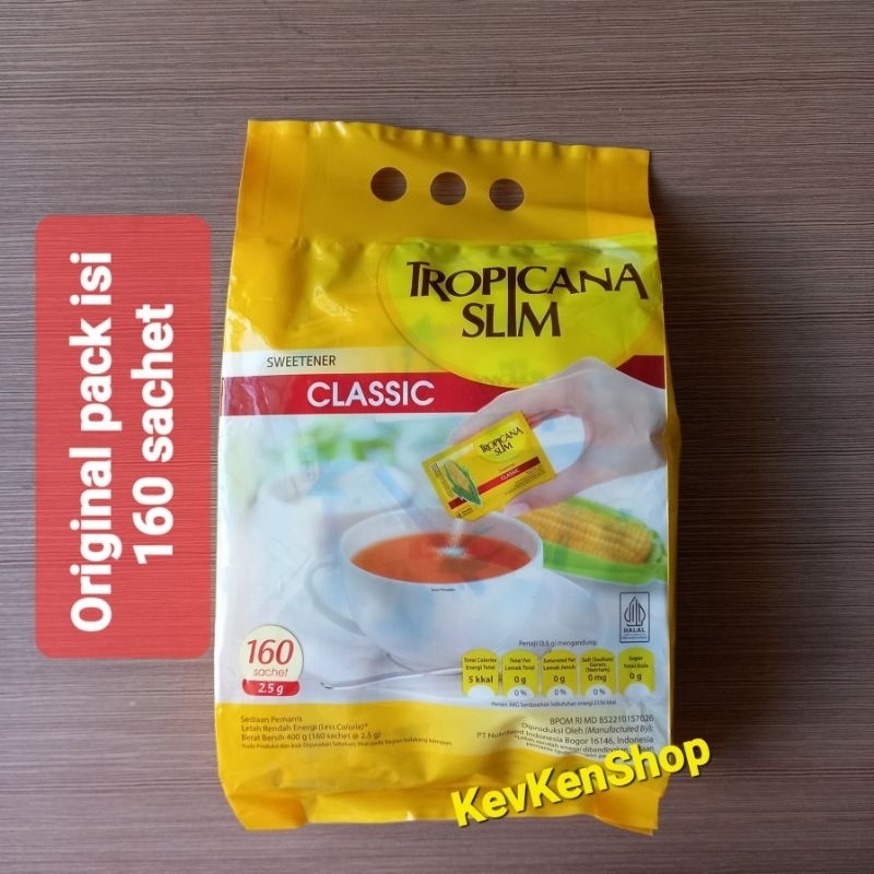 

TROPICANA SLIM Sweetener CLASSIC Original Pack Harga per Bungkus isi 160 Sachet
