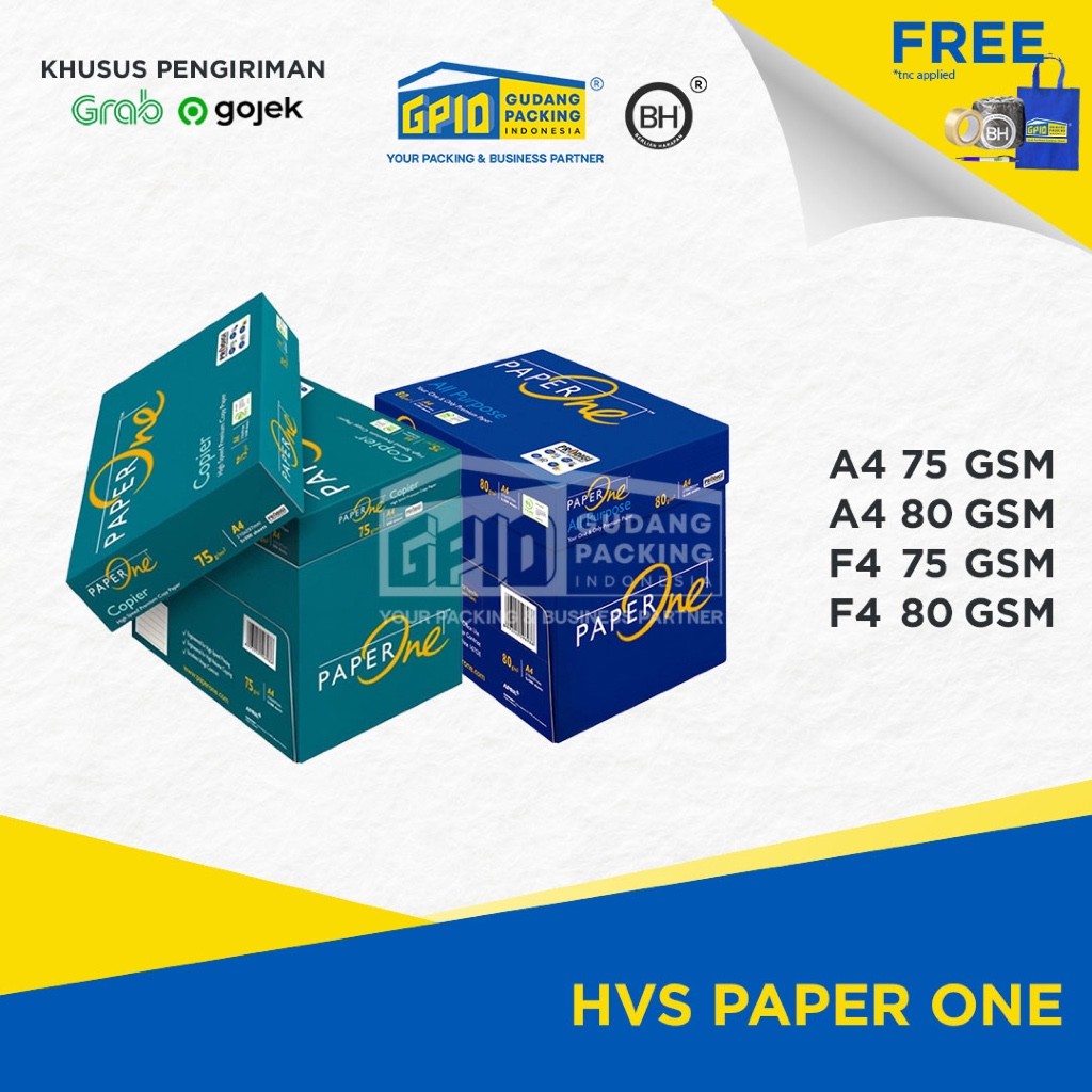 

(GOSEND/GRAB) PAPER ONE - Kertas HVS (A4 / F4) Gramasi (75 / 80) Gsm