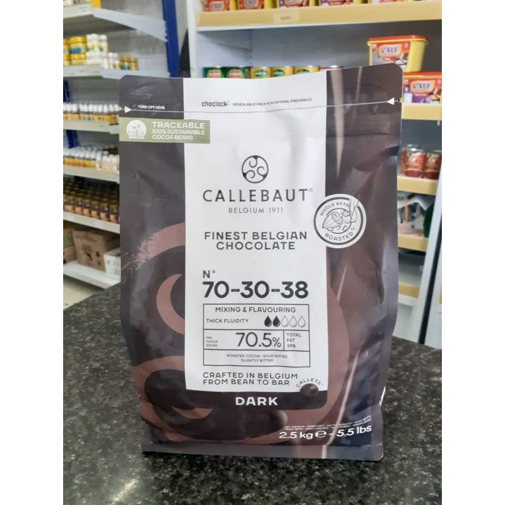 

Callebaut Chocolate Couverture 70.30.38 Extra Bitter 70,5% Repack 250gr (INSTANT ONLY)