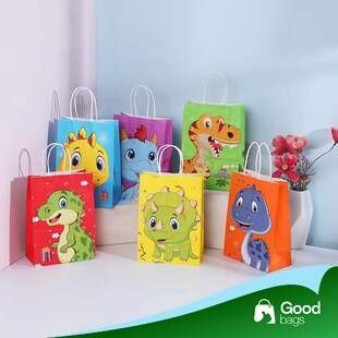 

Paper Bag Kraft / Paper Bag Dino / Goodie Bag Dino / Paper Bag Karakter / Tas Souvenir Dino / Tas Hampers Dino I AK02J7-AK03J7