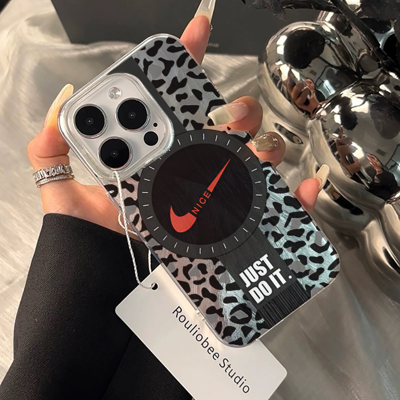 Case Ponsel Android Motif kait trendi dengan pola leopard untuk iPhone 12  pro max14 pro max 14 plus