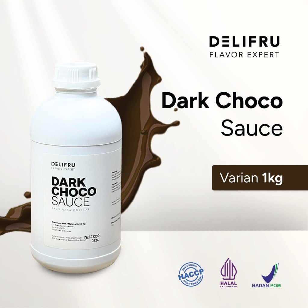 

Delifru Dark Choco Sauce 1 Kg - Topping Saus Cokelat