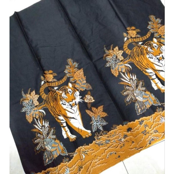 kain batik print motif harimau oren
