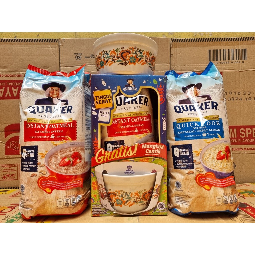 

New Quaker Instant / Quick Cook Oatmeal 800 gram Bundling Container / Mangkuk Terlaris