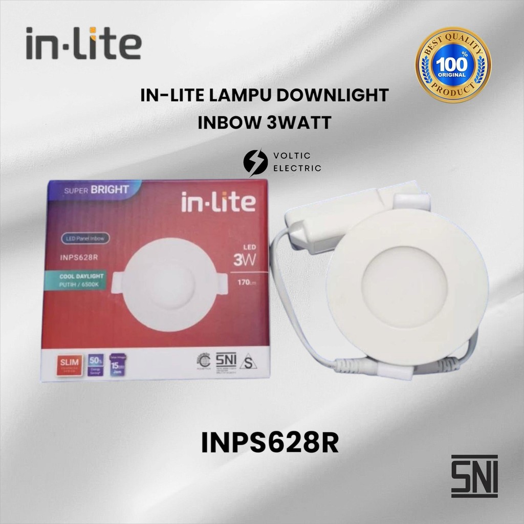 Lampu Downlight Panel Led Slim Inlite 3 Watt LED Downlight Plafon INLITE INPS628R 3W WATT