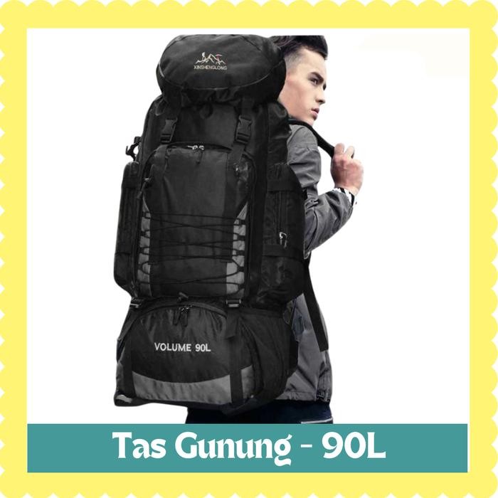 Tas Gunung Carrier Bag Travel Ransel Backpack Waterproof 90L