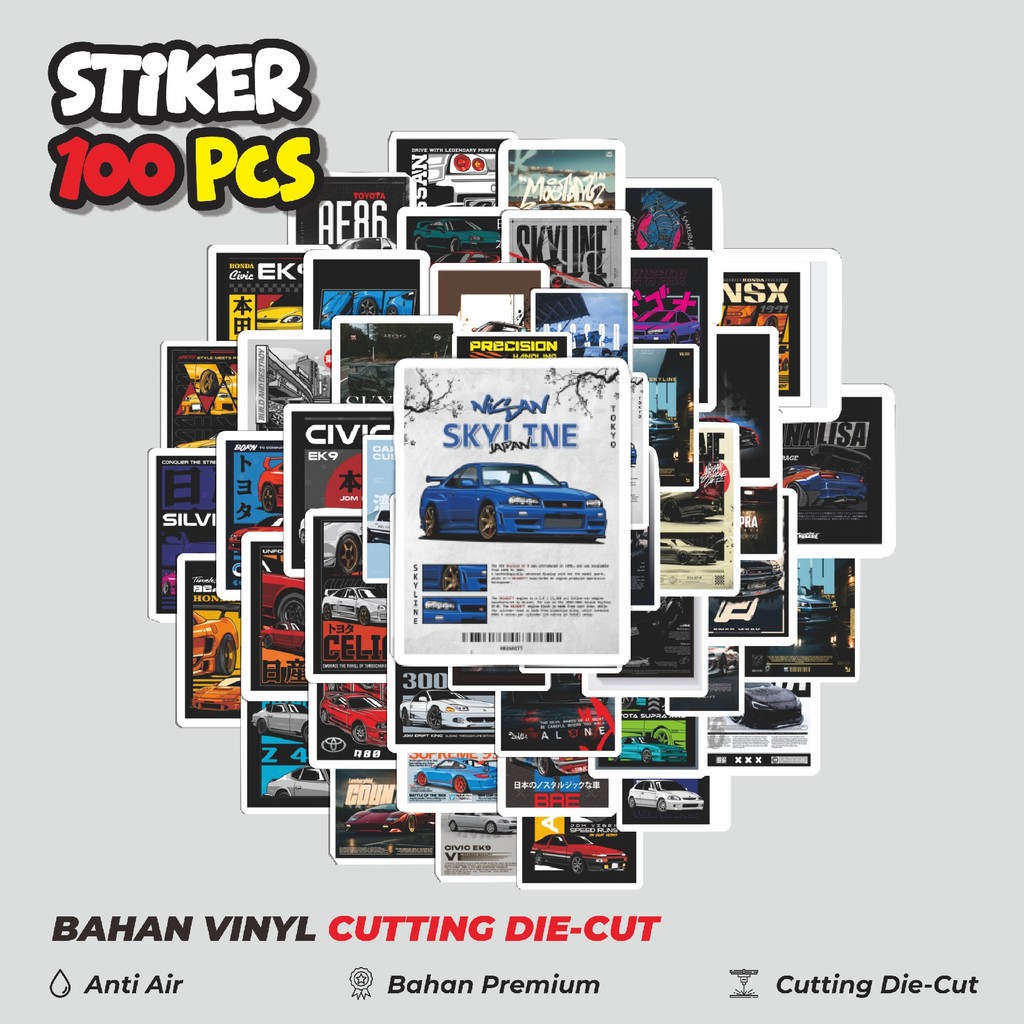 

Terbaru! 50 pcs Stiker Super Street Racer JDM Car Dekorasi Lucu Kreatif untuk Notebook, Skateboard, HP