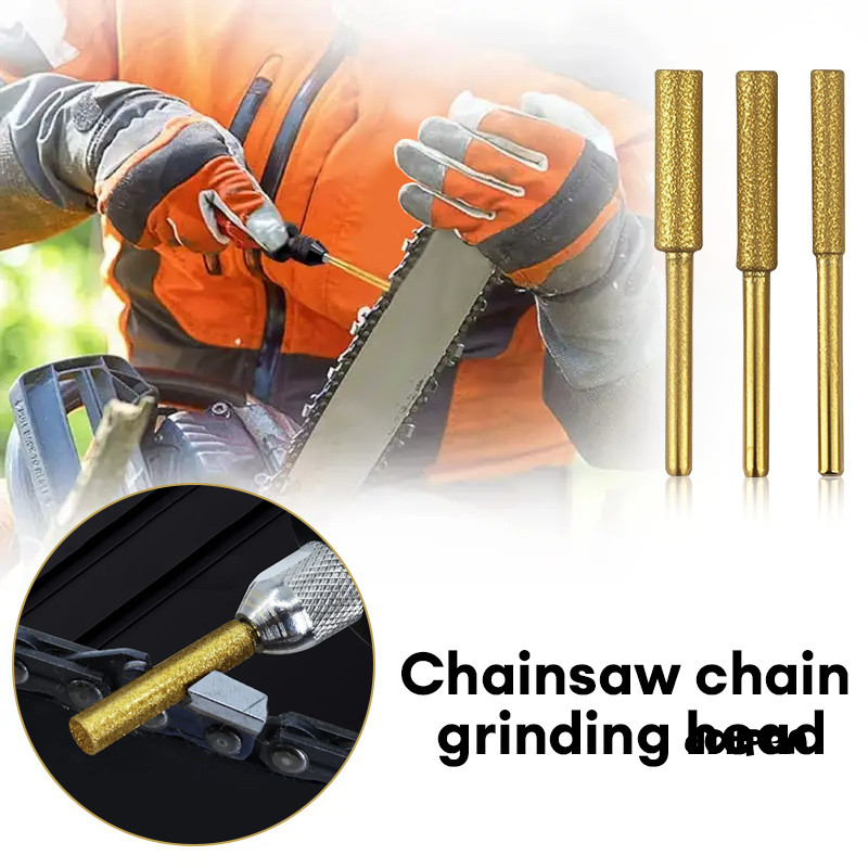 Kepala penggiling berlian gigi gergaji emas Kepala pengamplasan baja 4/4.8/5.5mm Kikir rantai gergaj