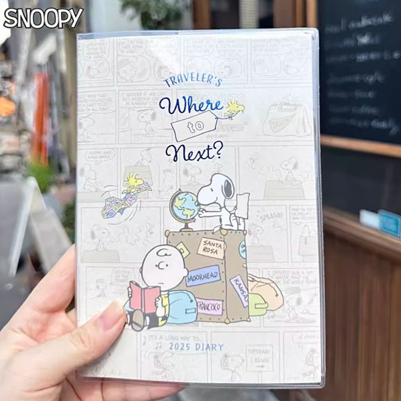 

Anime Japanese Snoopy Coloring Page Notebook Cartoon Student Weekly Planner B6 Portable Note Stationery Supplies Gift
