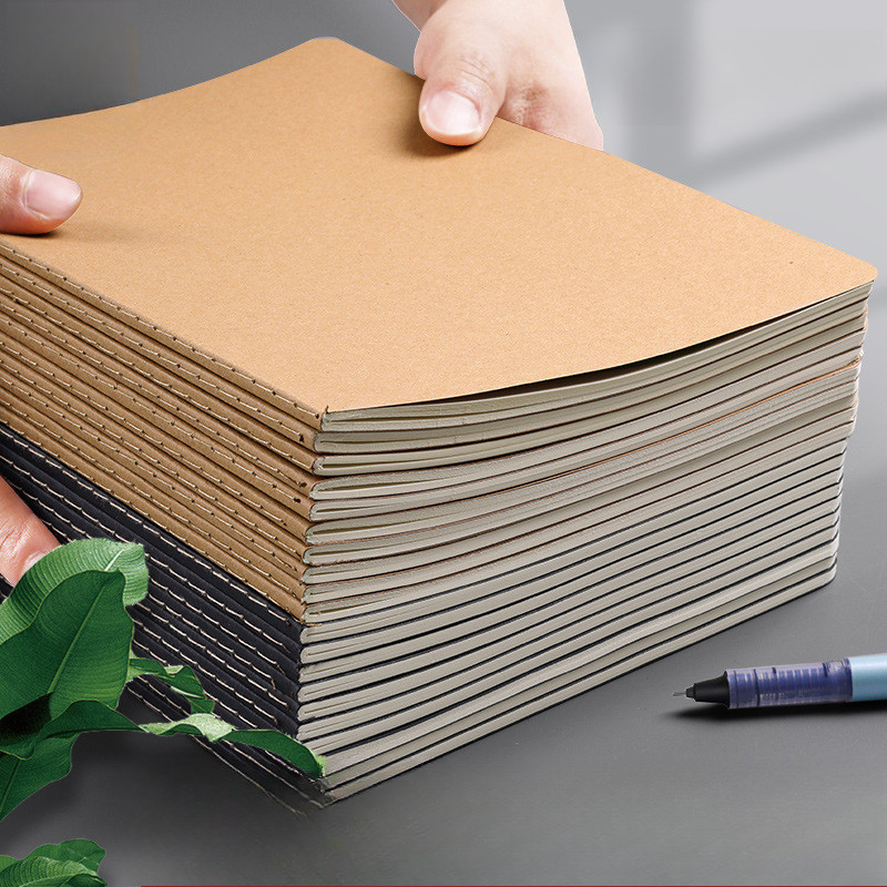 

5 Pack Notebook Kraft Cover Vintage Diary Line Stationery Planner Writing Paper for Students School Office Supplies Books