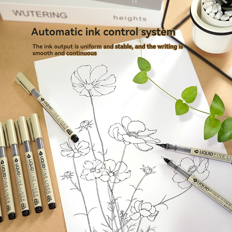 

8Pcs/set Big Capacity Waterproof Ink Art Markers Brush Pen Sketch Drawing comics Pigment Line Pens School Stationery Supplies