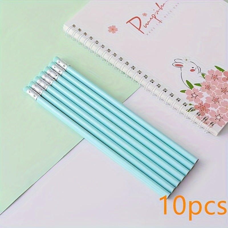 

10 high-quality Macaron triangle HB pencil sets - ergonomically designed for sketching, art, and school stationery