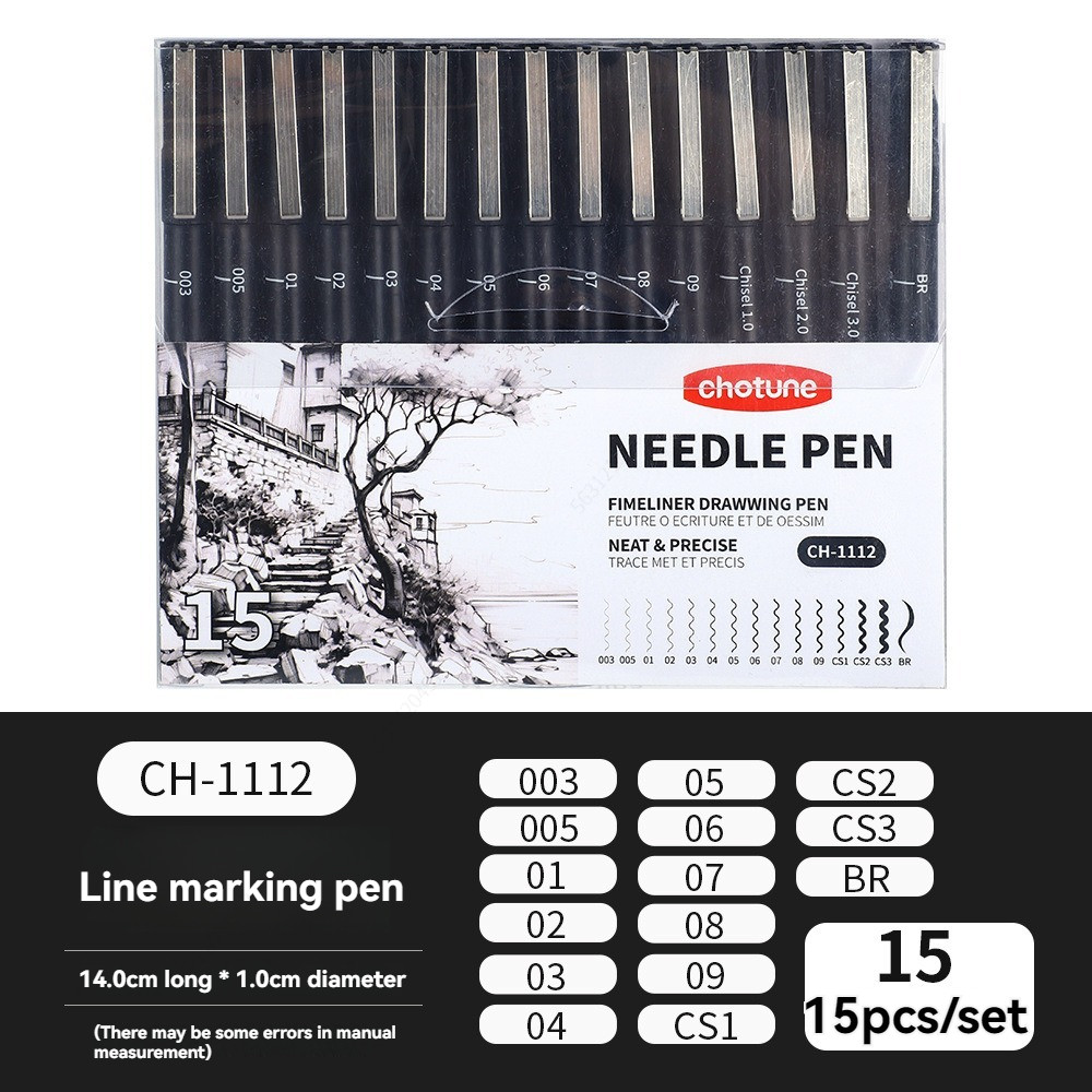 

3/15Tip Black Pigment Micro-Pen Fineliner Ink Pens,Drawing Artist Illustration Pens Multiliner for Sketching Anime Manga Design