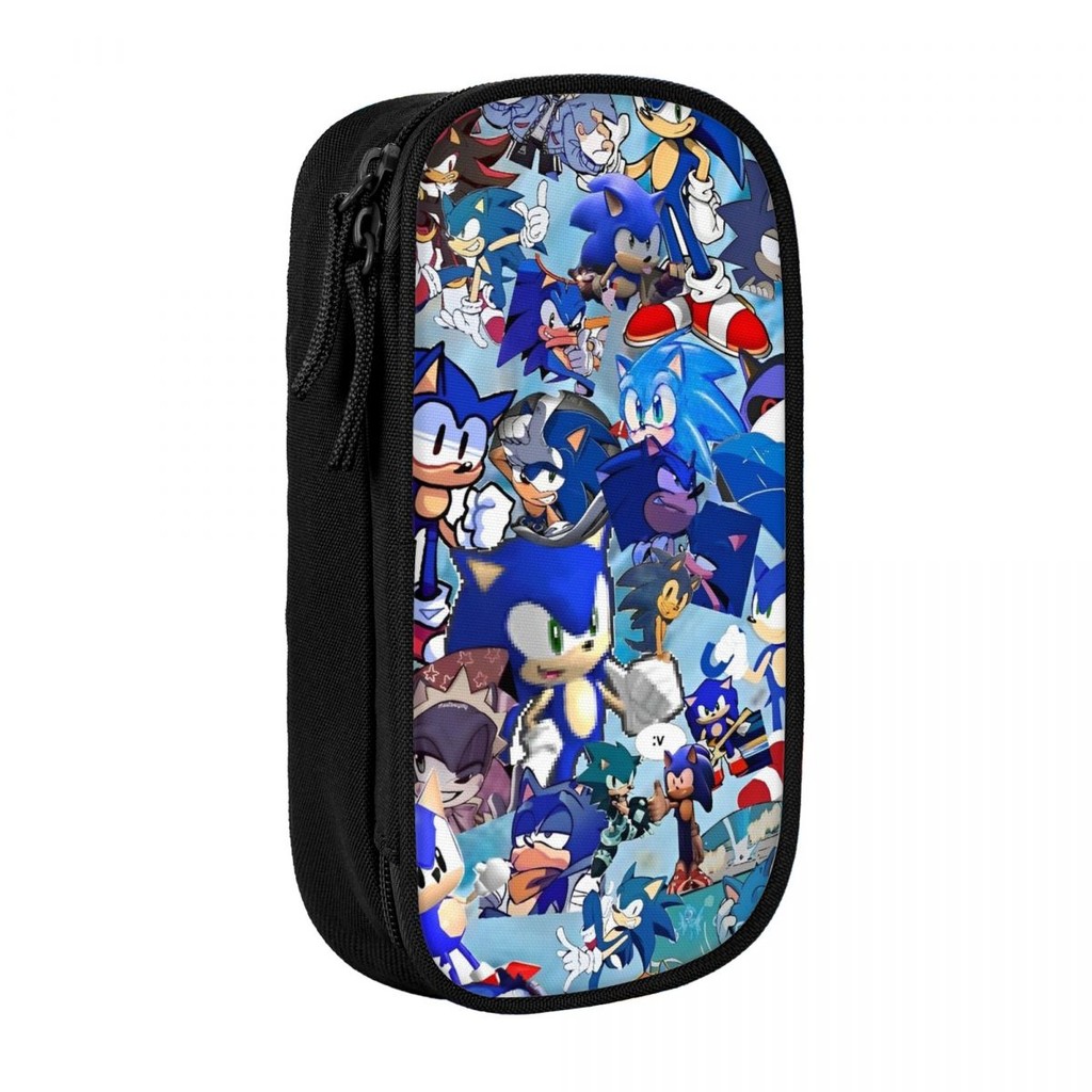 

New Soniced Face Pencil Cases Cartoon Game Pencilcases Pen for Student Large Storage Bag School Supplies Gifts Stationery