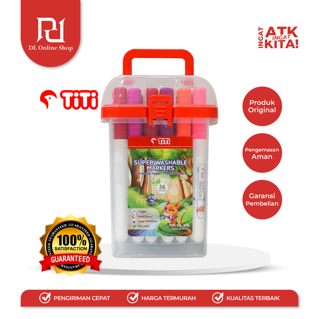 

TITI 36C SPIDOL WARNA MUDAH DICUCI/ SUPER WASHABLE MARKERS TI-SWM-36 (1SET)