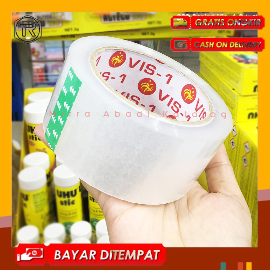 

(1 PCS) ISOLASI OPP BENING VIS-1 90 YARD & 72 YARD / 2 INCH WARNA TRANSPARAN LAKBAN SOLASI BESAR