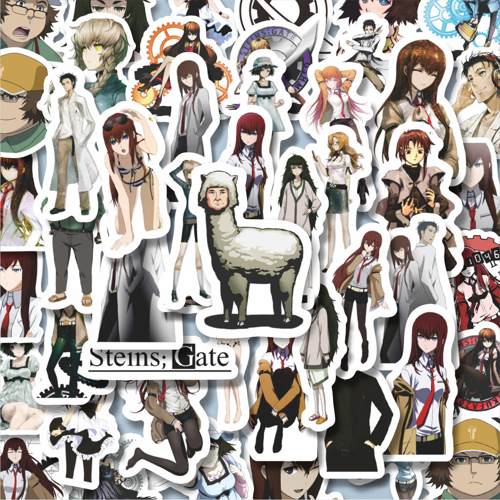 

100PCS Lucu Sticker Anime Steins Gate Stiker Aesthetic Stiker Anti Air Stikers Berperekat Waterproof sticker decal buat Motor Helm Buku Journal Koper Casing HP Laptop Botol Minum Hadiah anak