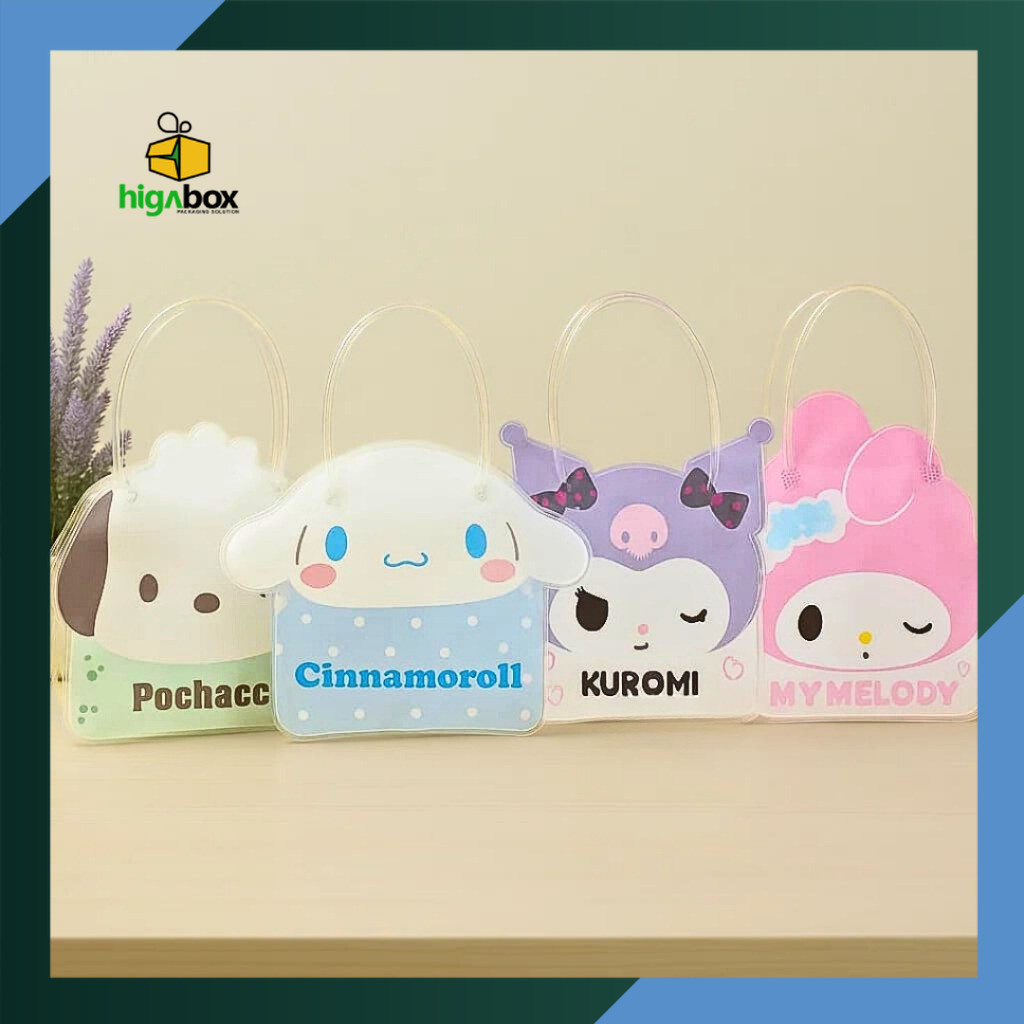 

Tas Mika PVC Karakter Sanrio / Gift bag Sanrio / Tas hampers Tas jajanan Tas bingkisan / Tas Souvenir Ulang Tahun Anak Karakter Kuromi Melody Cinnamonroll | AIS01