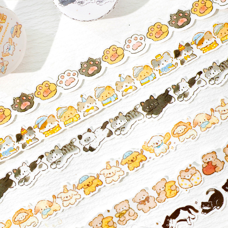 

1Pc Cartoon Animals Series Washi Tape Cute Sticker Decorative Collage Adhesive DIY Scrapbooking Hand Made Masking Stationery