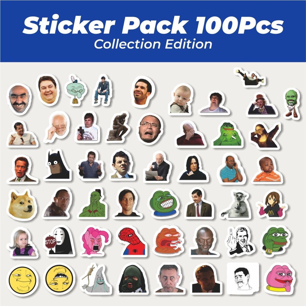 

Hot Sticker Ekspresi Lucu Sticker Lucu Anti Air Stikers Berperekat Waterproof Sticker Decal Buat Motor Helm Buku Journal Koper Casing HP Laptop Botol Minum