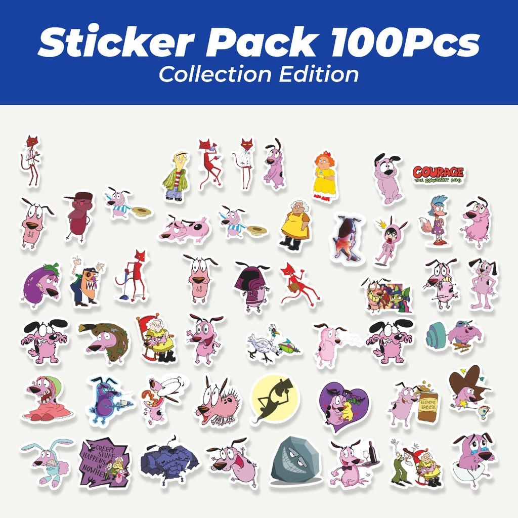 

Hot Sticker Kartun Courage The Cowardly Dog Sticker Lucu Anti Air Stikers Berperekat Waterproof Sticker Decal Buat Motor Helm Buku Journal Koper Casing HP Laptop Botol Minum