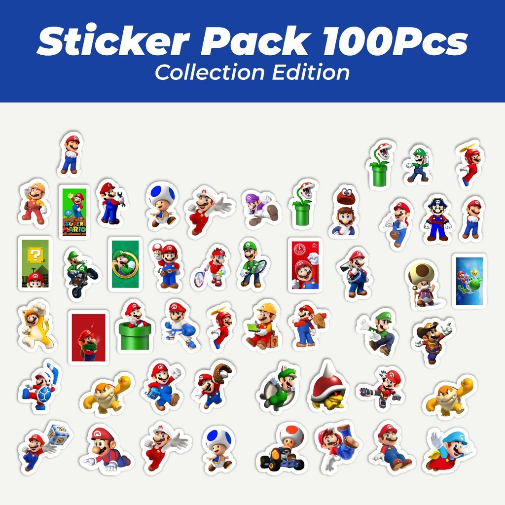 

Hot Stiker Kartun Games Super Mario Bros Lucu Anti Air Stikers Berperekat Waterproof Sticker Decal Buat Motor Helm Buku Journal Koper Casing HP Laptop Botol Minum