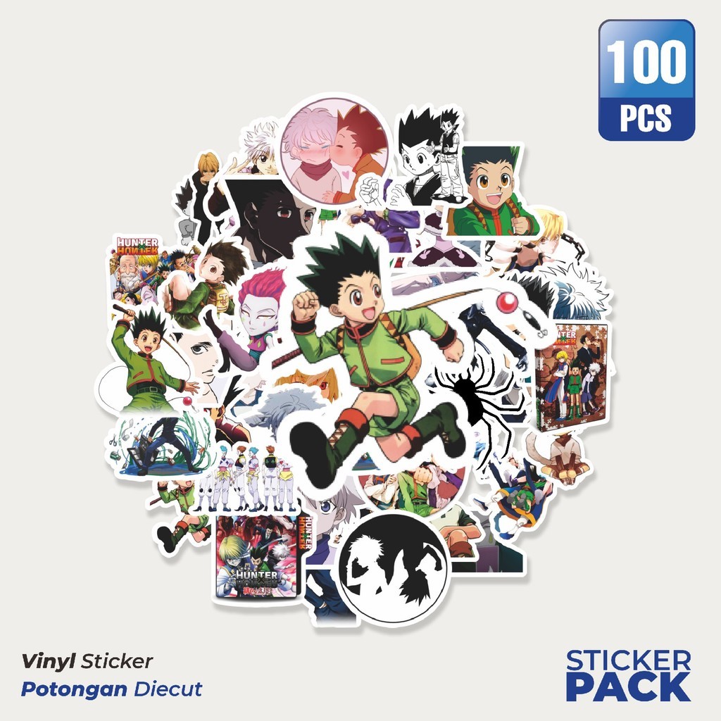 

100 PCS STIKER Anime Hunter x Hunter Waterproof Aesthetic- Untuk Laptop, Motor, dan Helm - Paper Stationery Pack