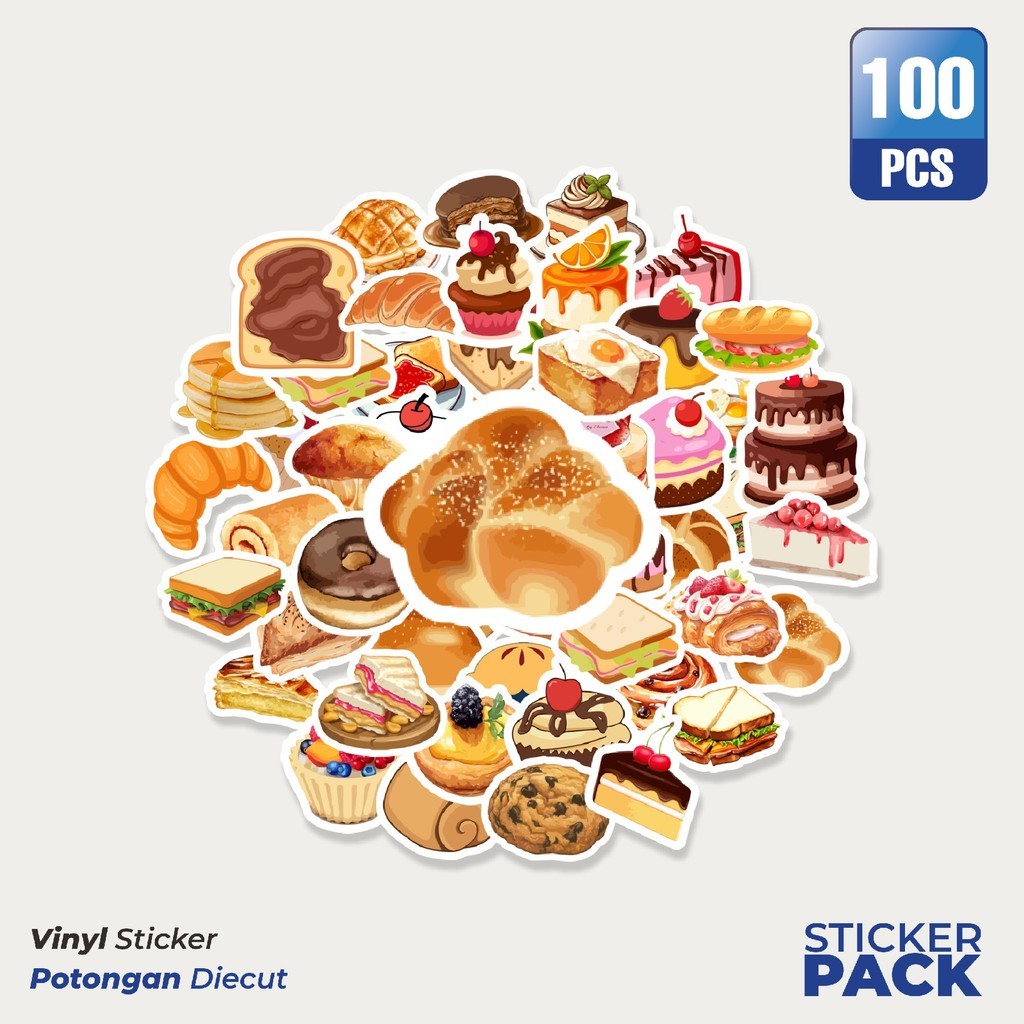 

Stiker Vinyl Stiker Dessert Kue Makanan Manis Waterproof Aesthetic- Untuk Laptop, Motor, dan Helm - Paper Stationery Pack