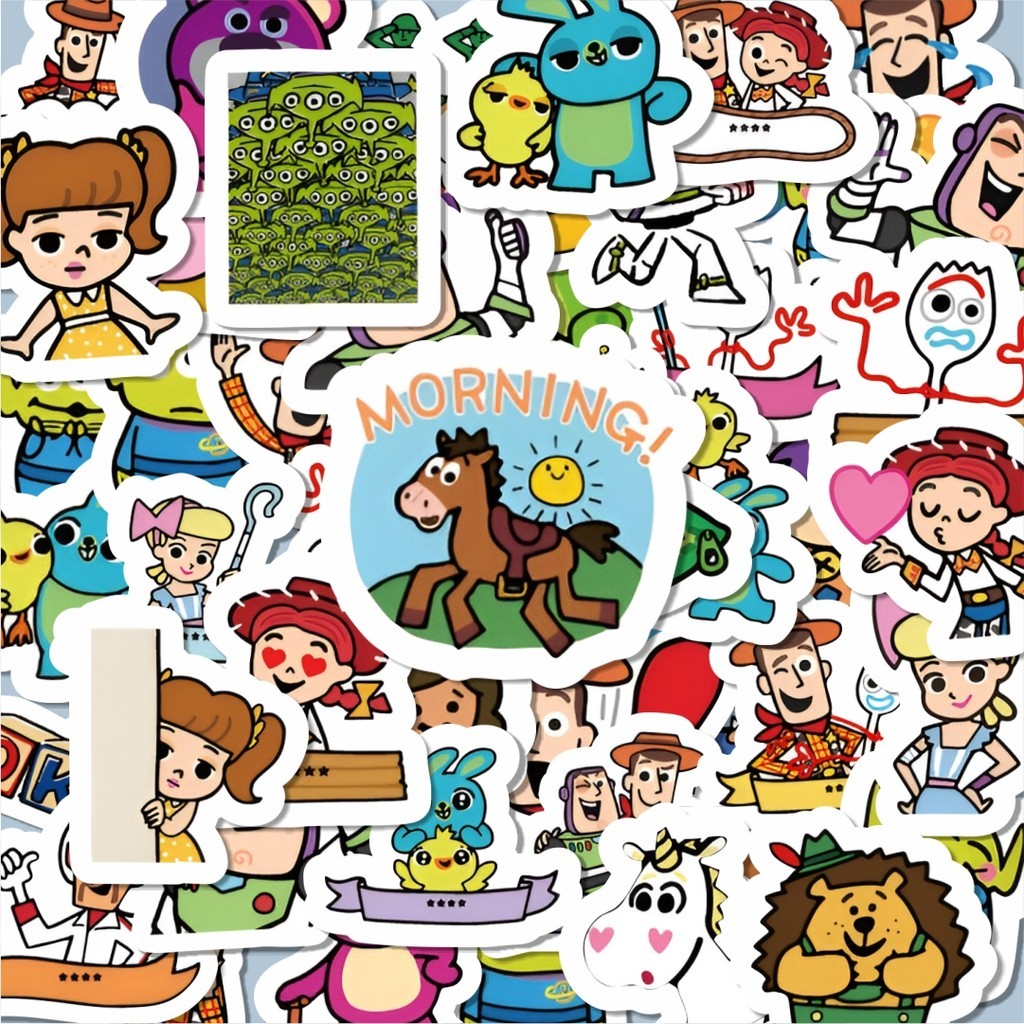 

100PCS Lucu Stiker Kartun Toy Story Stiker Aesthetic Stiker Anti Air Stikers Berperekat Waterproof sticker decal buat Motor Helm Buku Journal Koper Casing HP Laptop Botol Minum Hadiah anak