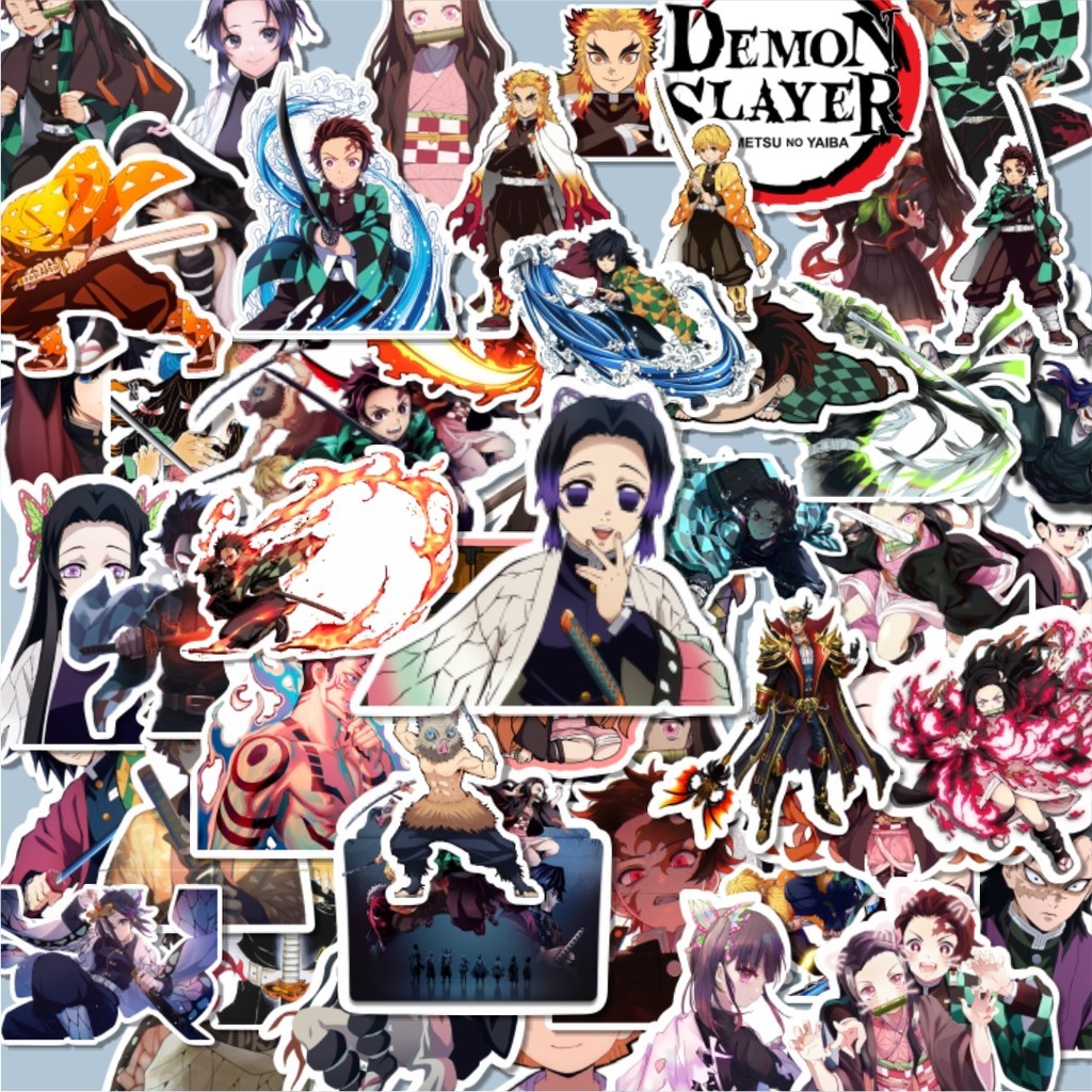 

100PCS Lucu Stiker Anime Demon Slayer Stiker Aesthetic Stiker Anti Air Stikers Berperekat Waterproof sticker decal buat Motor Helm Buku Journal Koper Casing HP Laptop Botol Minum Hadiah anak