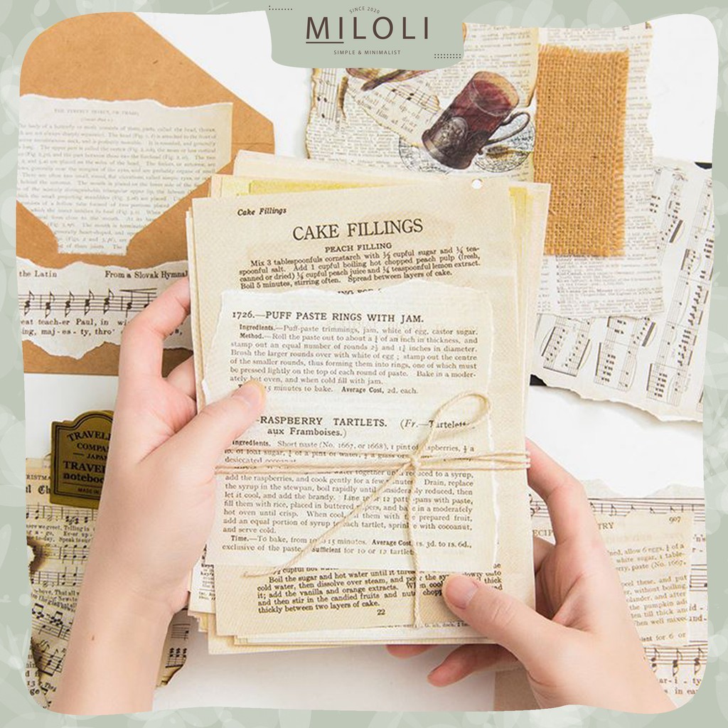 

[MILOLI] 57Pcs OLD BOOK Paper Journal Decor Kertas Dekorasi Buku Kertas Motif - B0109