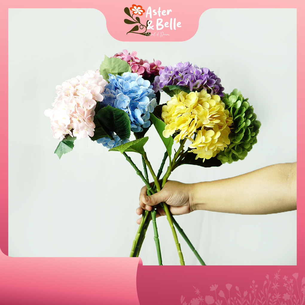 Artificial Hydrangea Latex 1 tangkai/Bunga Hias Hydrangea/Hydrangea Artificial/Bunga Dekorasi Acara