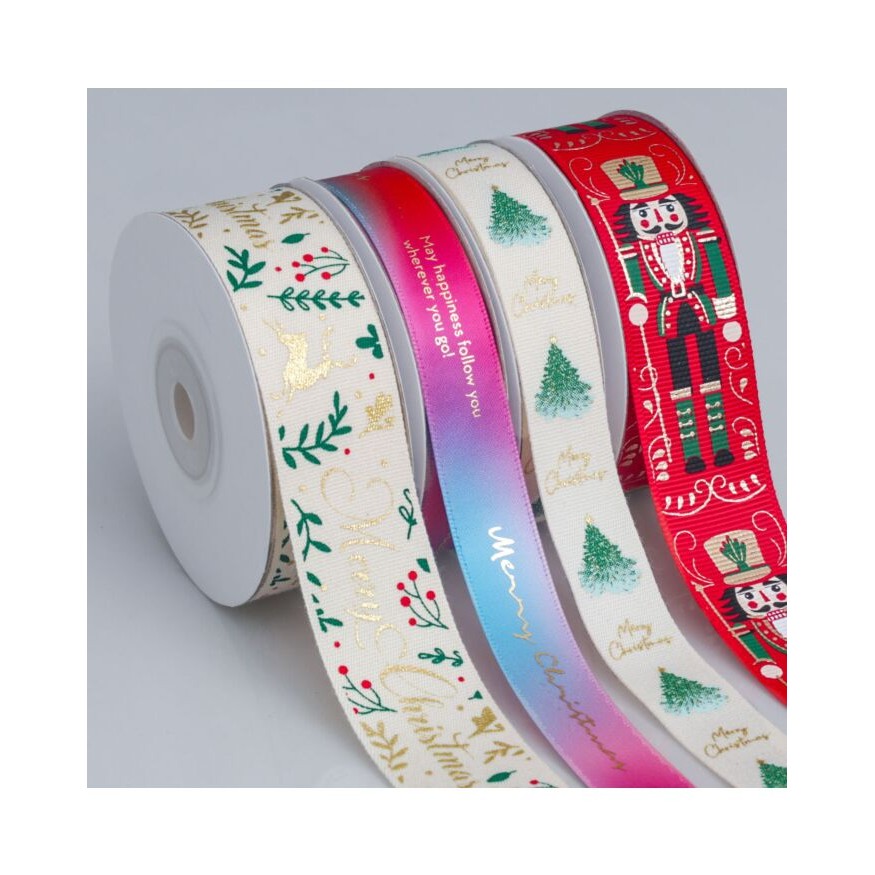 

1 Roll Pita Natal Dekorasi Merry Christmas Lebar 1cm / 1.5cm / 2.5cm Xmas