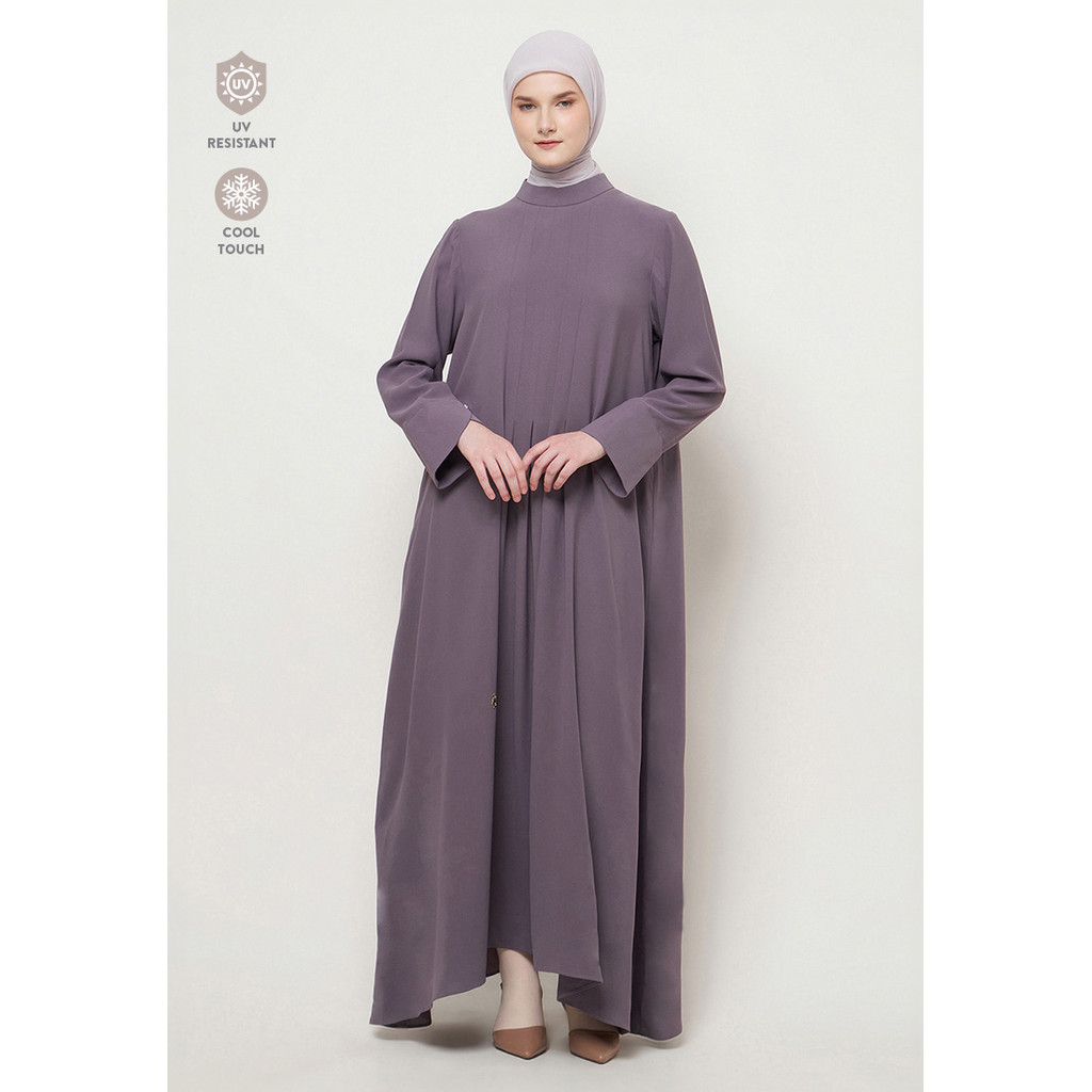 Zeta Scarves - Mareya - Mauve Pleated Abaya
