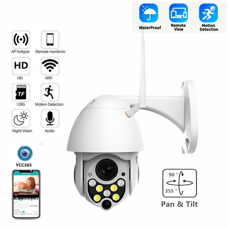 YCC365 Plus PTZ Wifi Camera Outdoor 1080P HD CCTV Security Camera Waterproof Speed Dome Wireless Sur