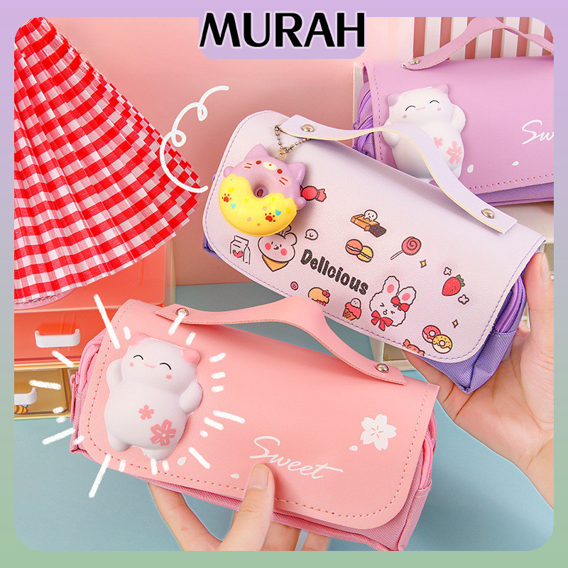 

Tas Pensil Kapasitas Besar Dengan Aksesori / Bahan Tahan Air Dekompresi/Kotak Pensil Lembut Yang Lucu Lucu Lembut