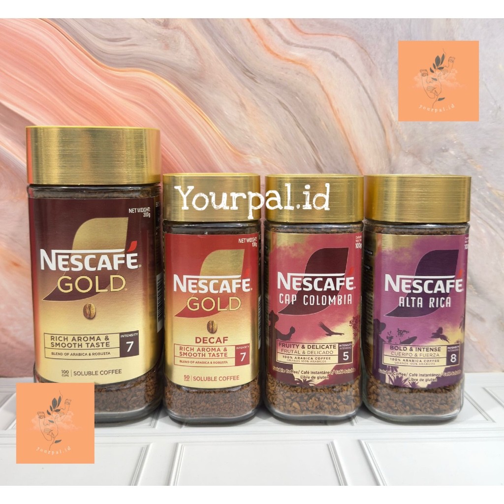 

Nescafe Gold Malaysia Jar Alta Rica - Decaf - Cap Colombia - Intenso - 100/200gr
