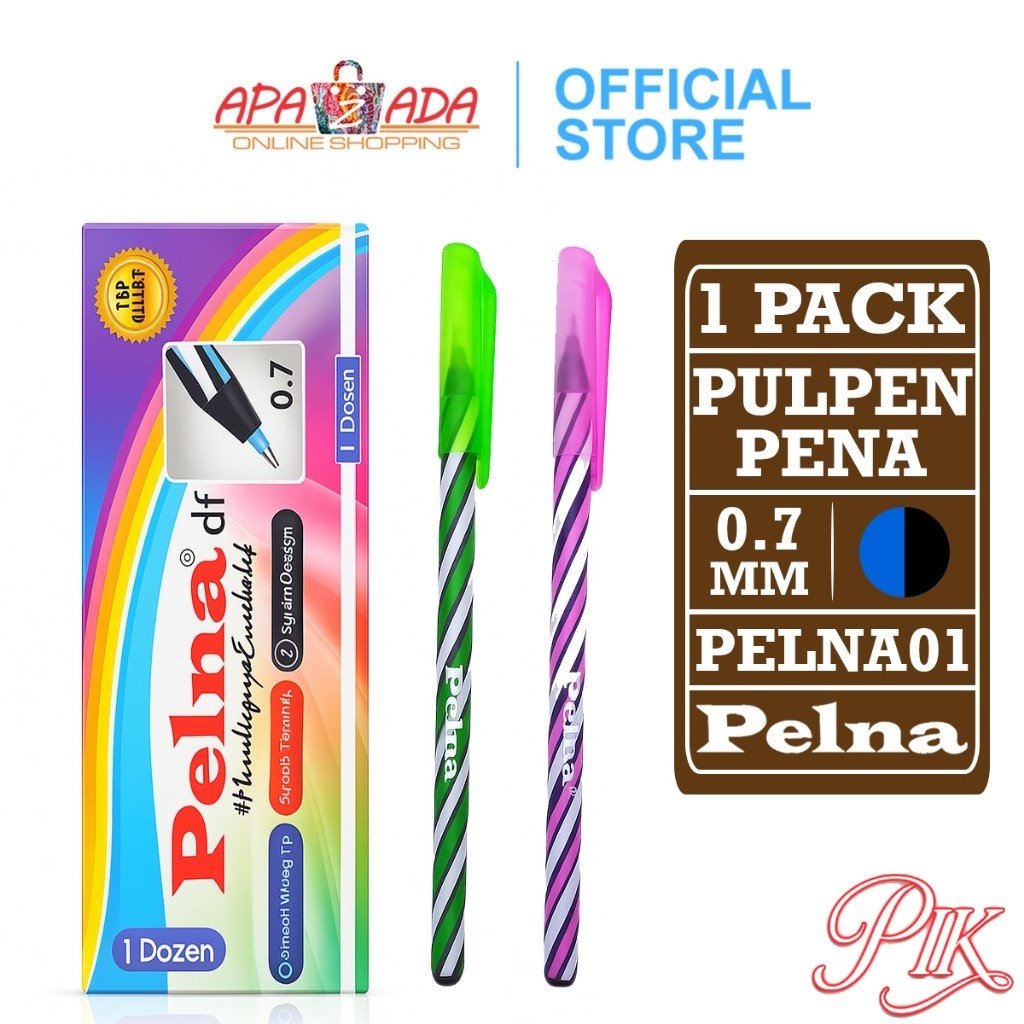 

Pen / Pulpen 0.5mm [1 Pack - 12 Pcs] / Pena Ulir Smooth / Pen Lilin Pelna 01