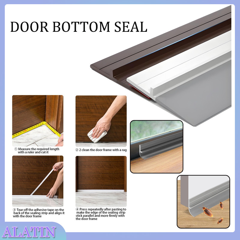 Door Bottom Seal Aluminium / Penutup Celah Anti Kecoa Model Silikon Karet / Door Bottom Seal