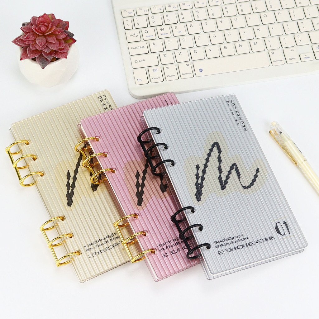 

A6 Frosting Thick line Acrylic Loose Leaf Binder Cover DIY Account Book Journal Planner Office Stationery Supplies