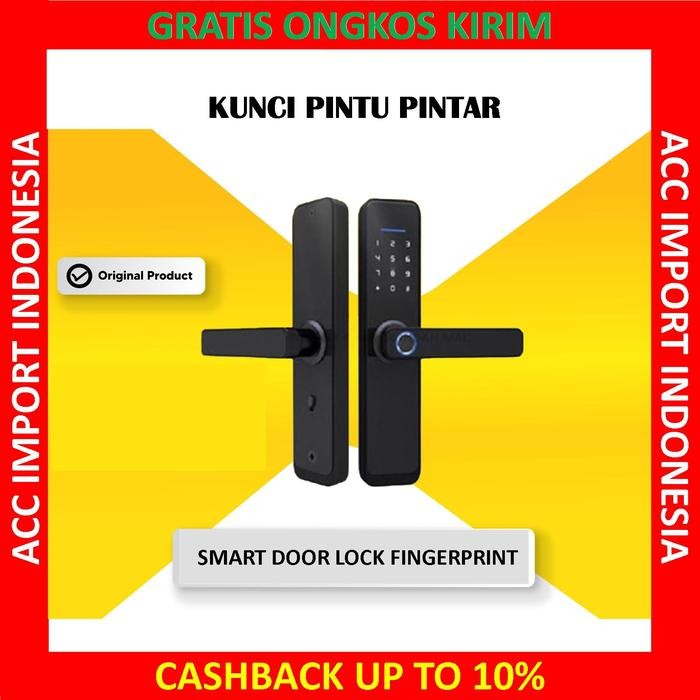 

Smart Door Lock Fingerprint Password Key Card Kunci Pintu Pintar Sidik