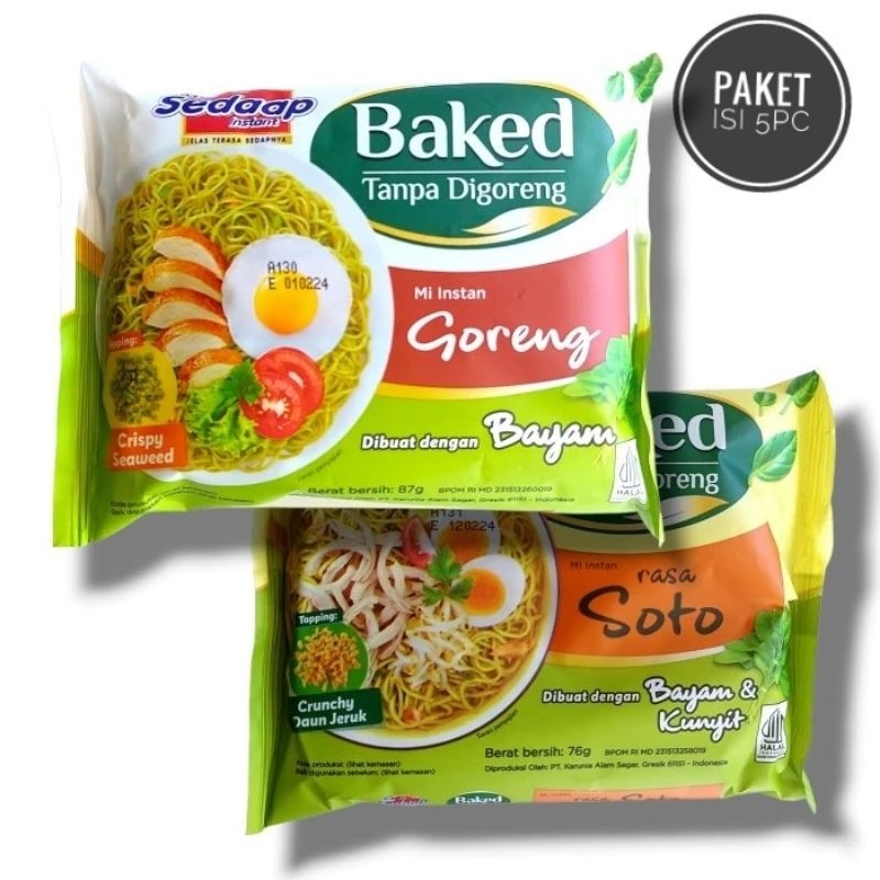 

( PAKET ISI 5PC ) Mie Sedaap Baked 87gr ( Goreng & Soto )
