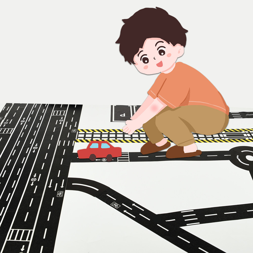 

Railway Highway Traffic Road Design Paper Washi Tape DIY Adhesive Sticker Label for Kids Toy Racing