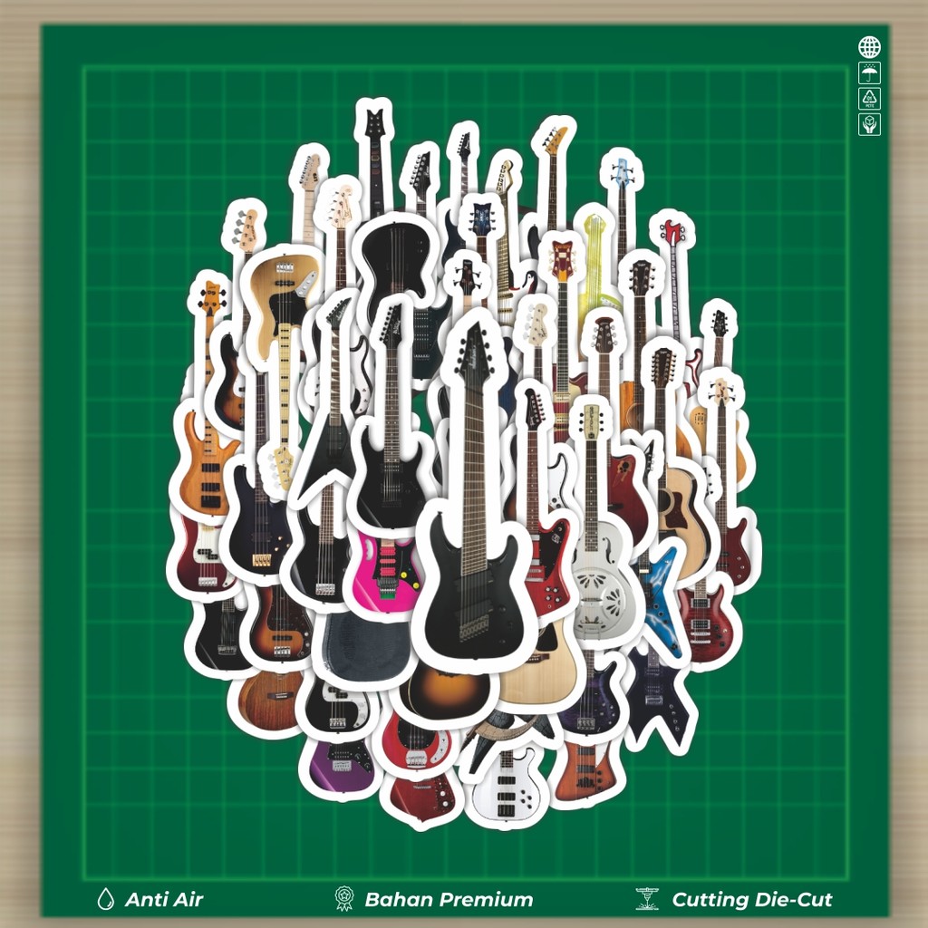 

HOT 50 PCS STIKER Stiker Gitar Elektrik Stiker Fashion Cars Decal Dingin Kartu Album Custom Vinyl Anti Air- Sticker Aesthetic Buku Journal Koper Casing HP Tablet Laptop Helm Motor Botol Minum