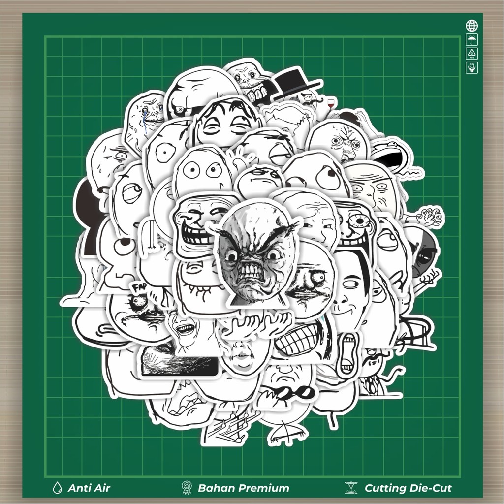 

HOT 50 PCS STIKER Stiker Meme Black And White Versi 3 Stiker Fashion Cars Decal Dingin Kartu Album Custom Vinyl Anti Air- Sticker Aesthetic Buku Journal Koper Casing HP Tablet Laptop Helm Motor Botol Minum