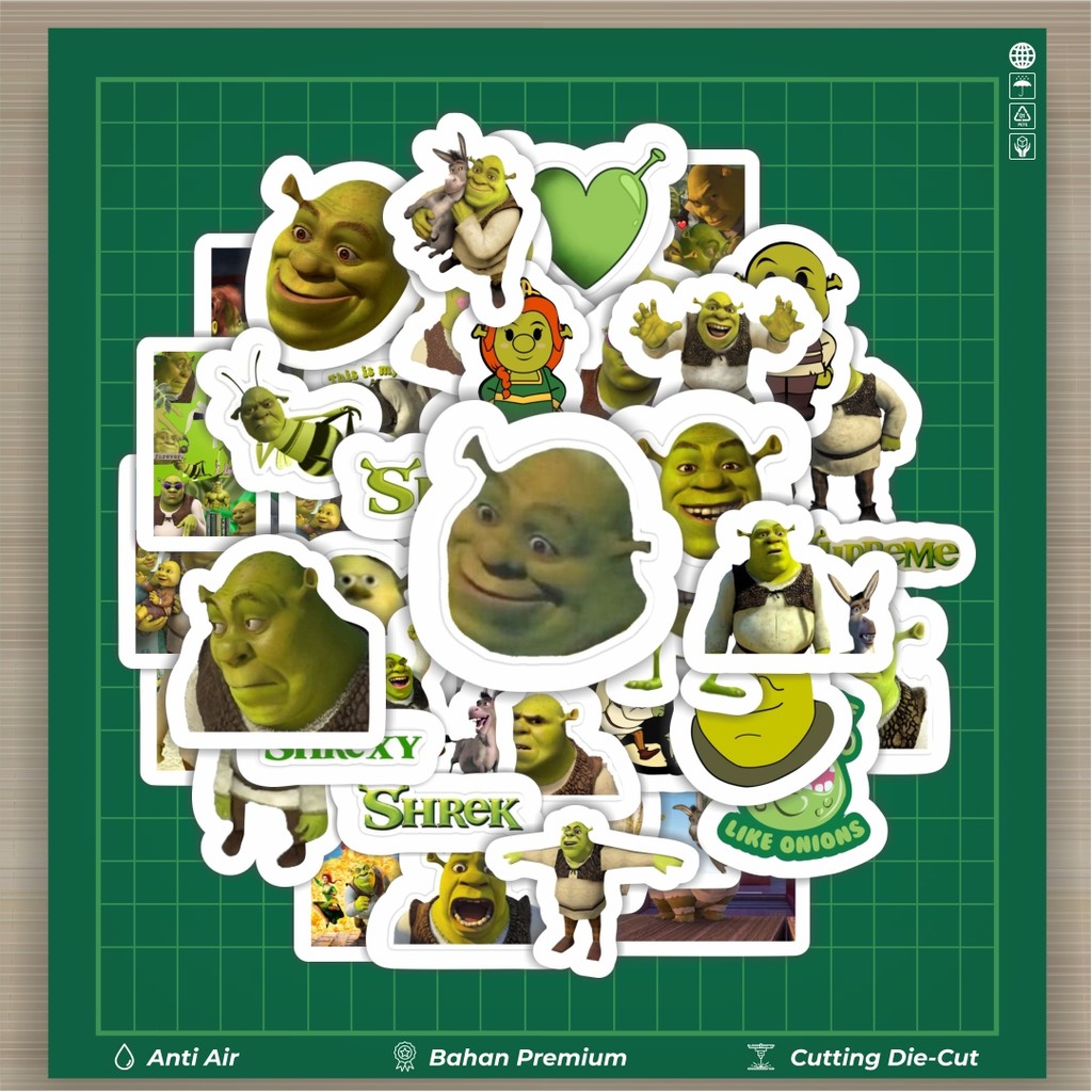 

HOT 50 PCS STIKER Stiker Kartun Shrek Stiker Fashion Cars Decal Dingin Kartu Album Custom Vinyl Anti Air- Sticker Aesthetic Buku Journal Koper Casing HP Tablet Laptop Helm Motor Botol Minum