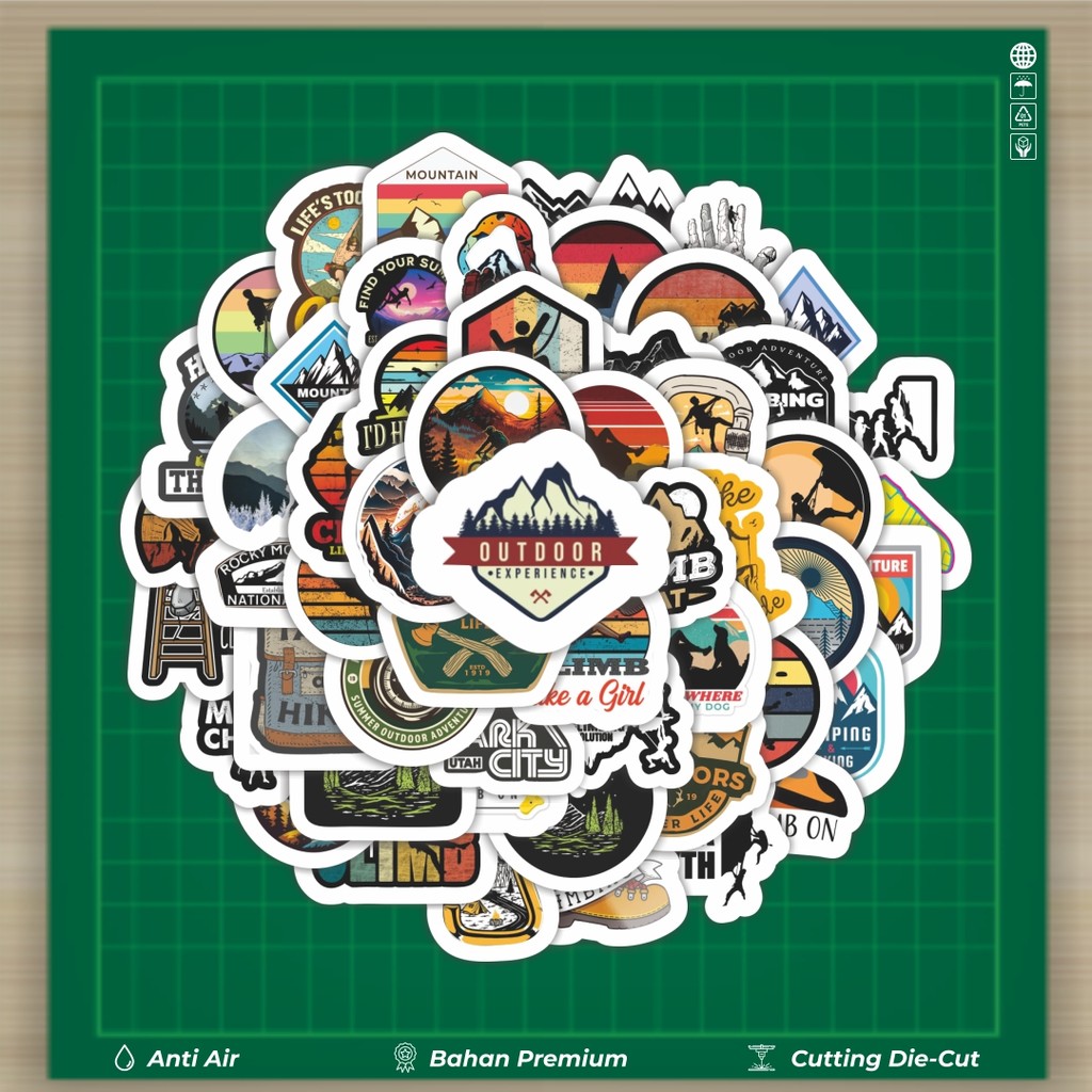 

HOT 50 PCS STIKER Stiker Outdoor Logo Adventure Stiker Fashion Cars Decal Dingin Kartu Album Custom Vinyl Anti Air- Sticker Aesthetic Buku Journal Koper Casing HP Tablet Laptop Helm Motor Botol Minum