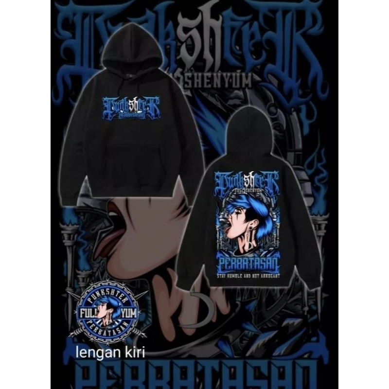 Hoodie Punkshter Biru Perbatasan Hoodie PSHT Terate